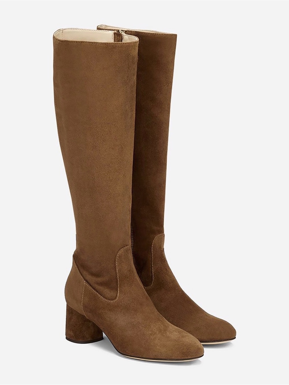 AGL Lorette Brown Suede Knee-High Block Heel Boots (New with box)